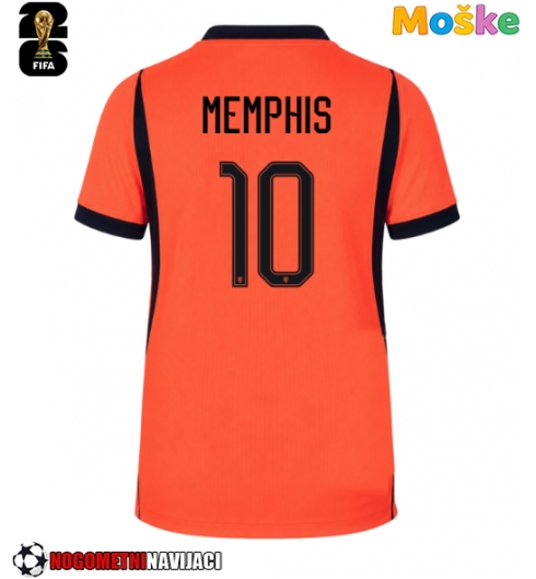 Moške Nogometnih dresov Nizozemska Memphis Depay #10 Domači SP 2026 Kratki rokavi Moške Nogometnih dresov Nizozemska Memphis Depay #10 Domači SP 2026 Kratki rokavi